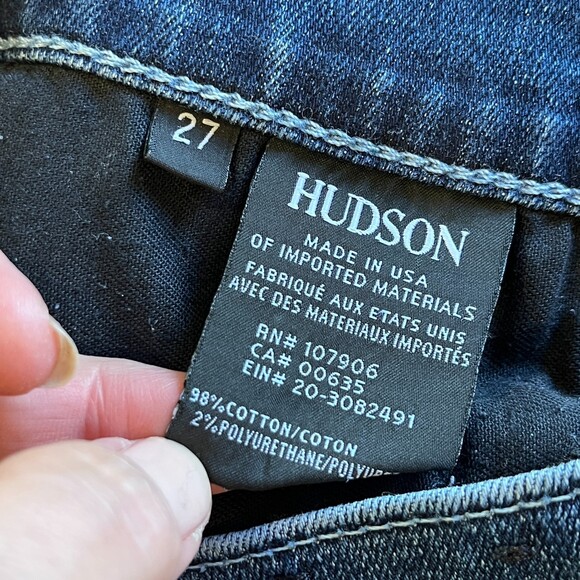 Hudson Denim Jeans Isla Midrise Raw Hem Patchwork Size 27 - Picture 5 of 7